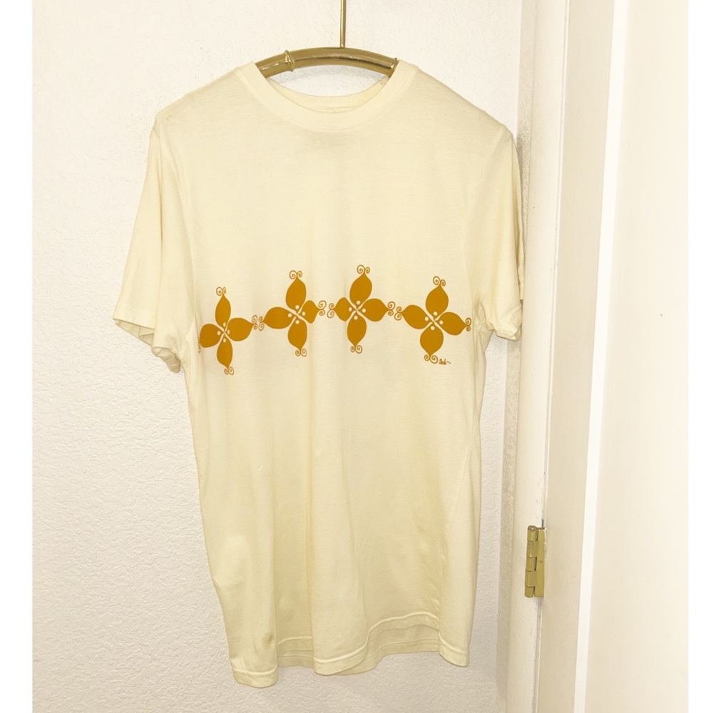 ANDO & FRIENDS 💯 Organic cotton T-Shirt in Cream Surf Core Crewneck SZ: Medium